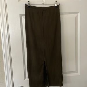Shein: pleated olive midi skirt. Size small